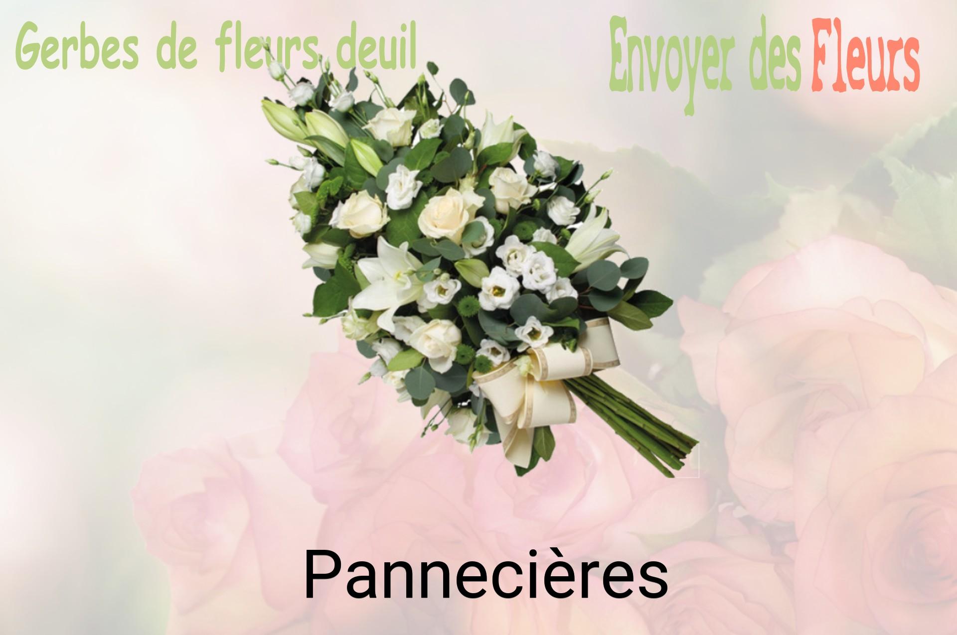 Gerbe de fleurs de deuil livrée à Pannecières